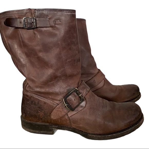 Frye Shoes - frye veronica leather shortie mid calf boots with side buckle detail 8.5 VGUC